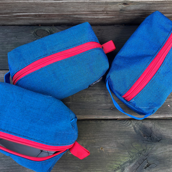 SAMPLE SALE Ditty Bag Blue Pinstripe + White