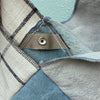 Linen Fling Tote - Square Grid w/ Indigo