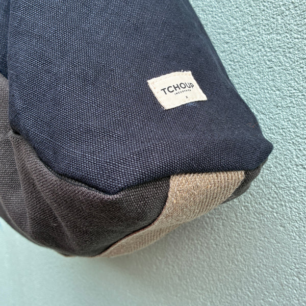 Linen Fling Tote - Navy w/ Graphite