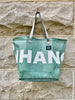 Recycled Banner Tote - Green Text 03