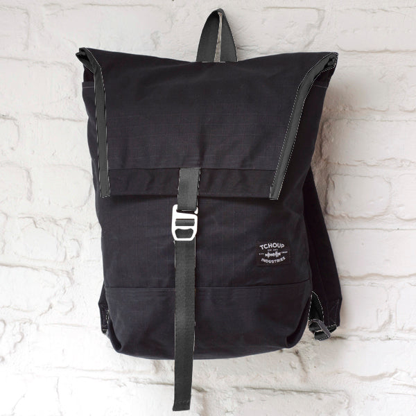 Flap Pack Black Waxed Canvas