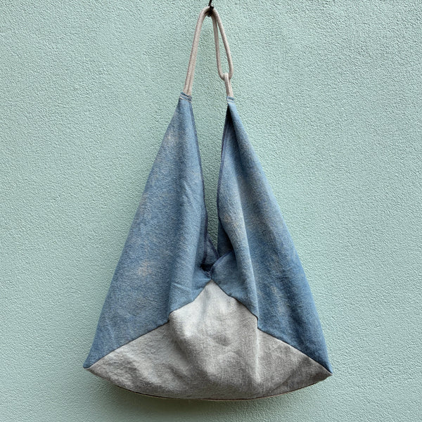 Linen Fling Tote - Indigo w/ Natural