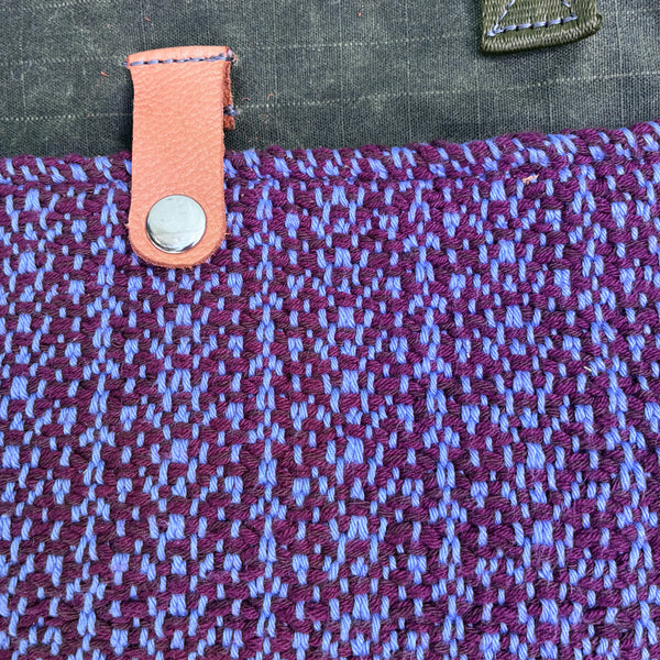 Simple Tote Olive w/ Periwinkle Static Woven