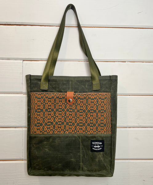 Simple Tote Olive w/ Clay Woven