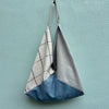 Linen Fling Tote - Square Grid w/ Indigo