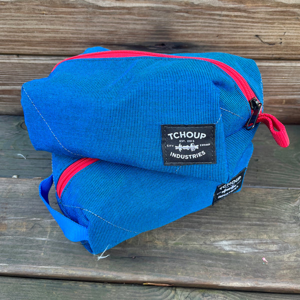 SAMPLE SALE Ditty Bag Blue Pinstripe + White