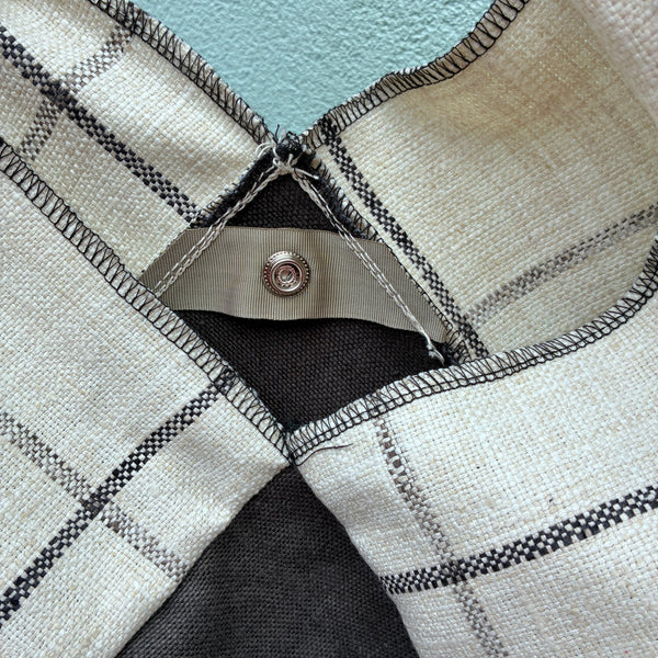 Linen Fling Tote - Square Grid w/ Graphite