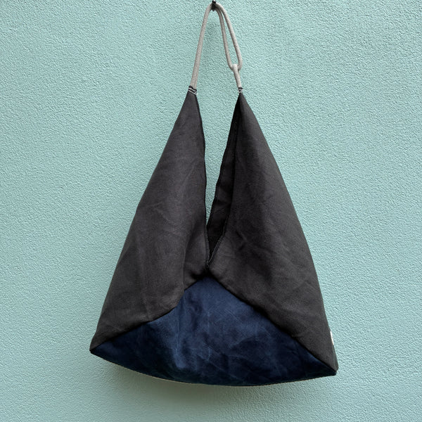 Linen Fling Tote - Graphite w/ Navy