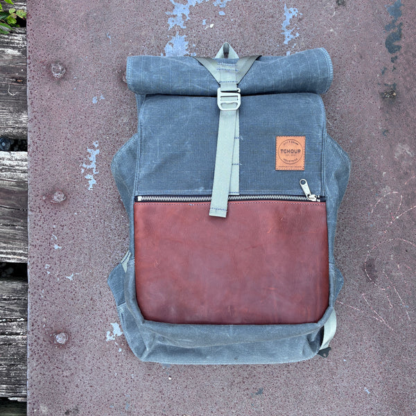 Roulez Pack Charcoal w/ Rich Brown Leather