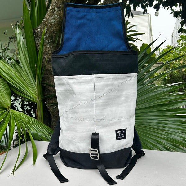 SAMPLE SALE Flap Pack Sail + Blue Pinstripe