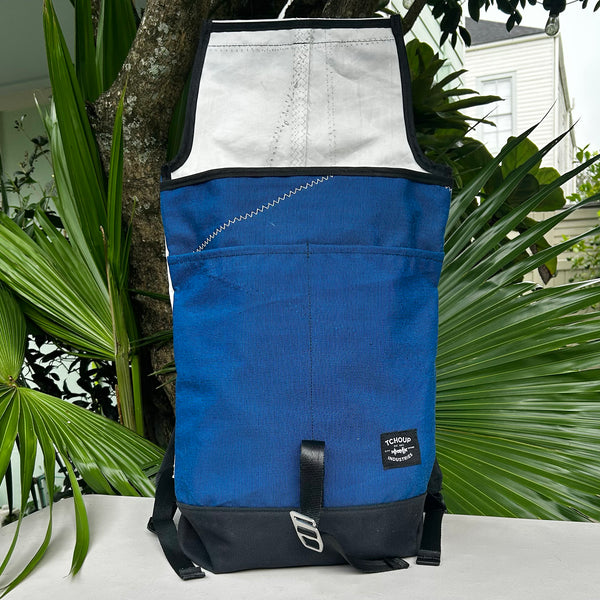 SAMPLE SALE Flap Pack Sail + Blue Pinstripe