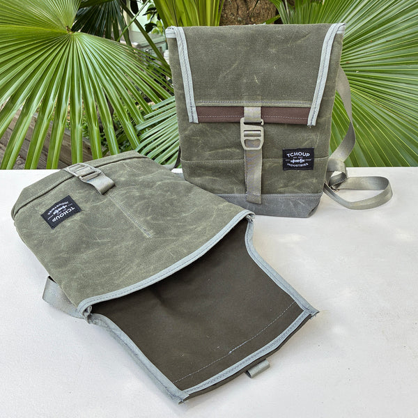 SAMPLE SALE Convertible Mini Flap Pack Wax Canvas