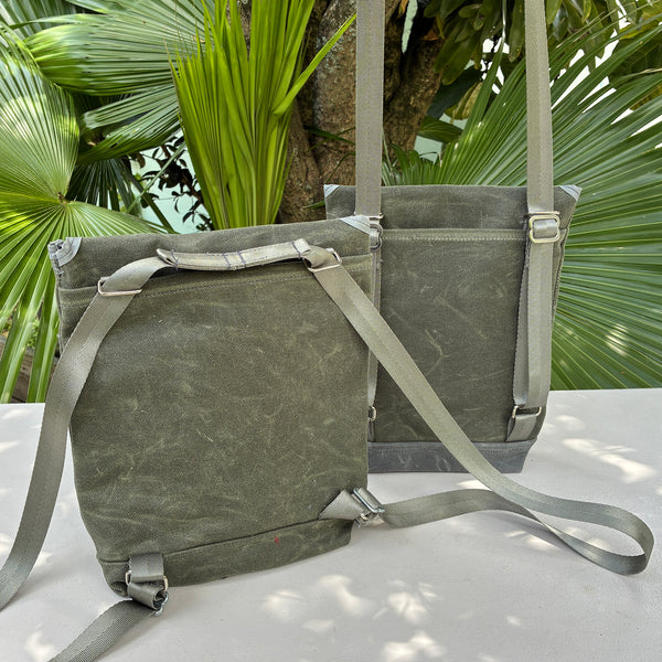 SAMPLE SALE Convertible Mini Flap Pack Wax Canvas