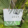 SAMPLE SALE Mesh Banner Tote Tropical Leaf