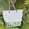 SAMPLE SALE Mesh Banner Tote Tropical Leaf