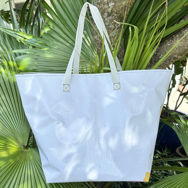 SAMPLE SALE Recycled Banner Totes