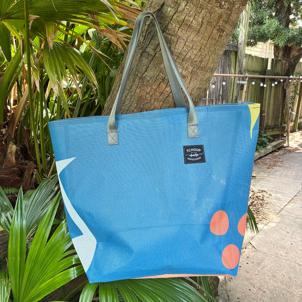 SAMPLE SALE Mesh Banner Tote MUSICAL CONFETTI 02