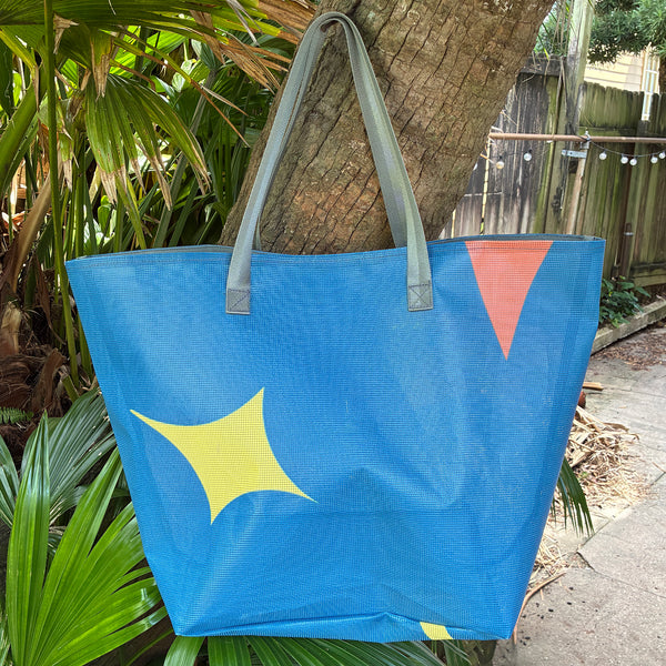SAMPLE SALE Mesh Banner Tote STAR 01