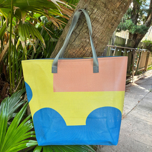 SAMPLE SALE Mesh Banner Tote STAR 02