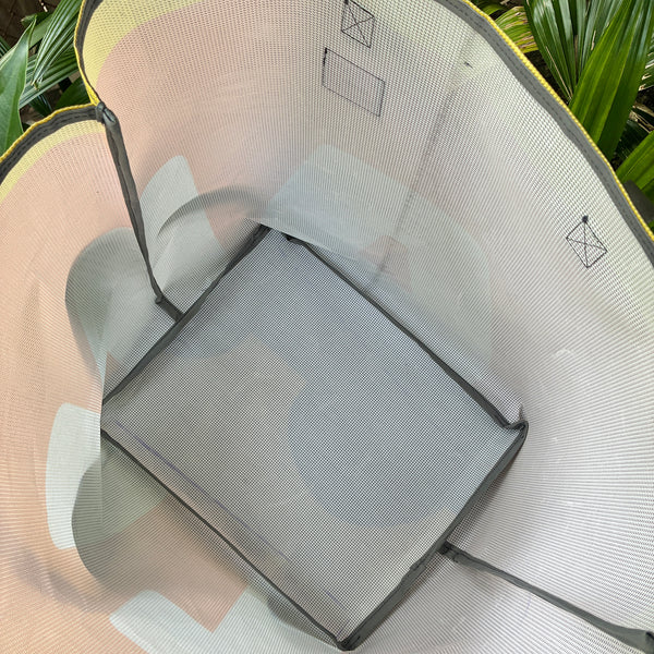 SAMPLE SALE Mesh Banner Tote PEACH 01