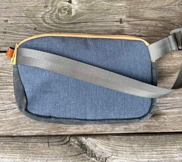 SAMPLE SALE Fanny Pack Slim Denim Sunbrella
