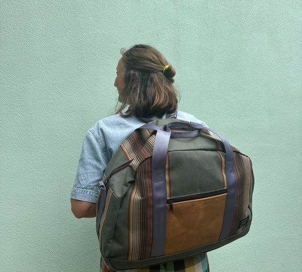 SAMPLE SALE Elisha Duffel w/ Stripes