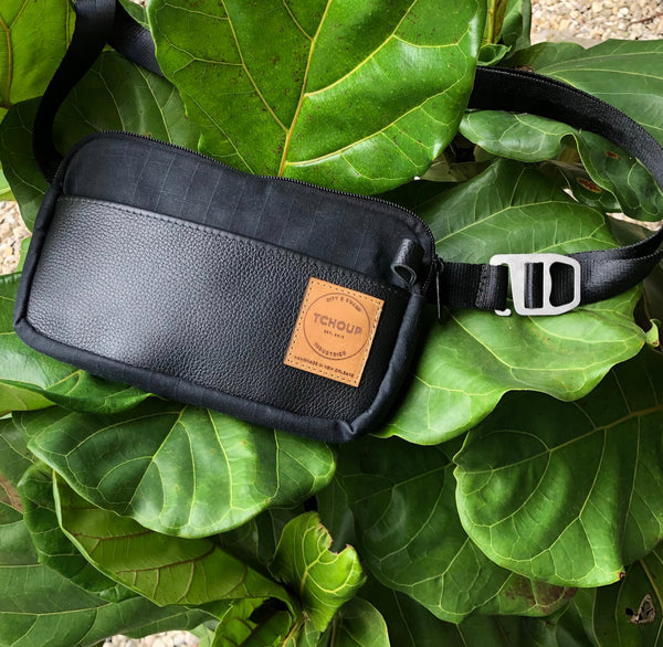 Fanny Pack Slim Black Leather