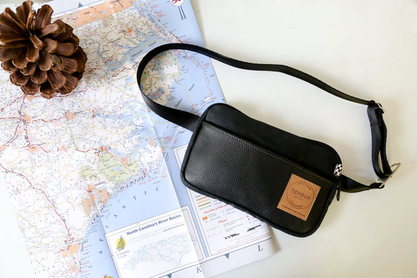 Fanny Pack Slim Black Leather