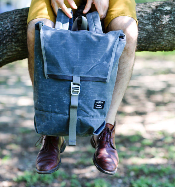 Flap Pack Charcoal Waxed Canvas