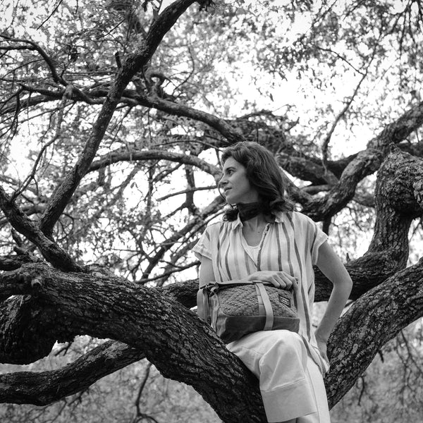 Roulez Satchel Charcoal w/ Sweet Mint Woven